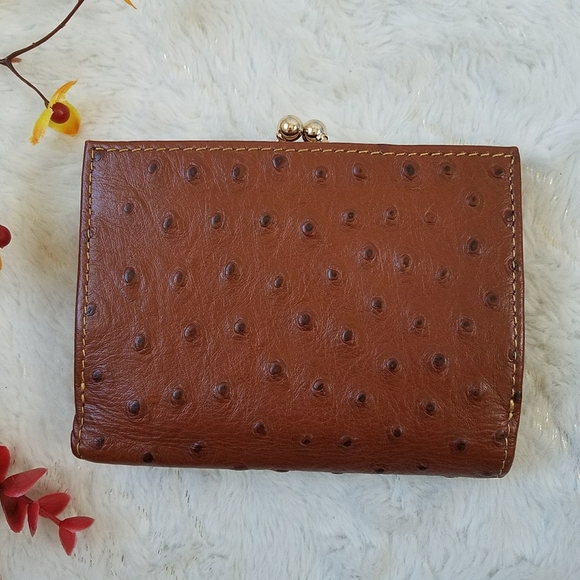 Dooney & Bourke Ostrich Small Flap Wallet - Picture 2 of 9